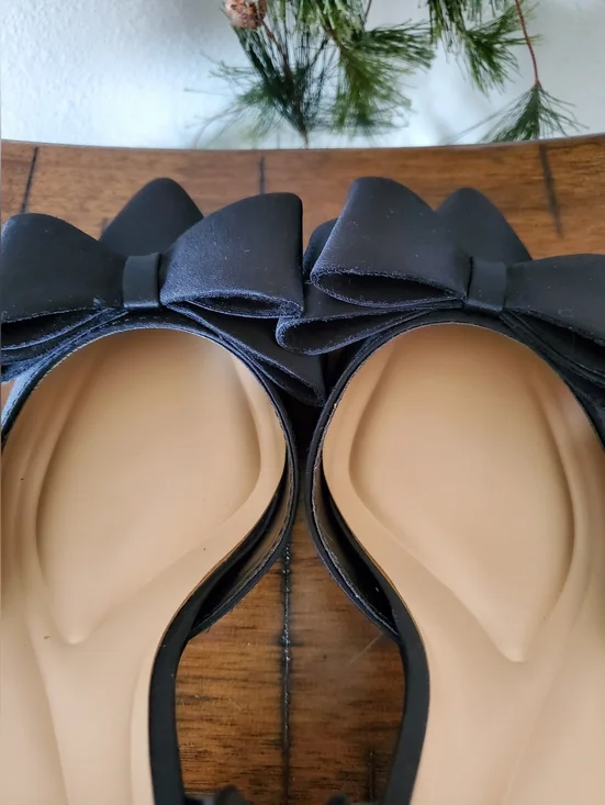 NWOB Jessica Simpson Naomia3 Nekira Black Satin Bow Slingback Heels NWOB - Picture 4 of 9